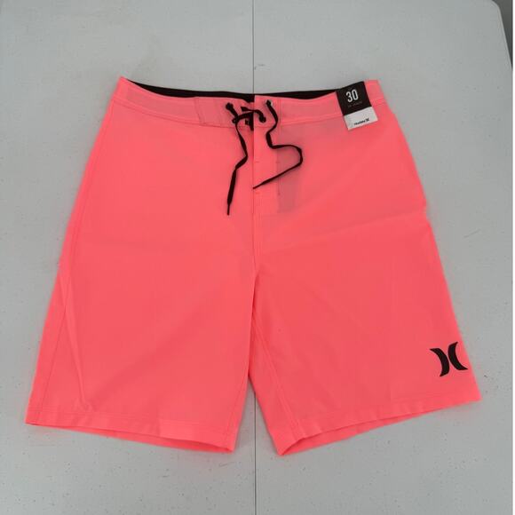 NWT Hurley One And Only 20" Board Shorts Crossdye Neon Pink Men's Size 30 - Picture 1 of 11